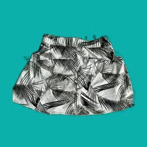 T for Talbots Grey/Black Palm Tree Print Athletic‎ Skort Sz. SP